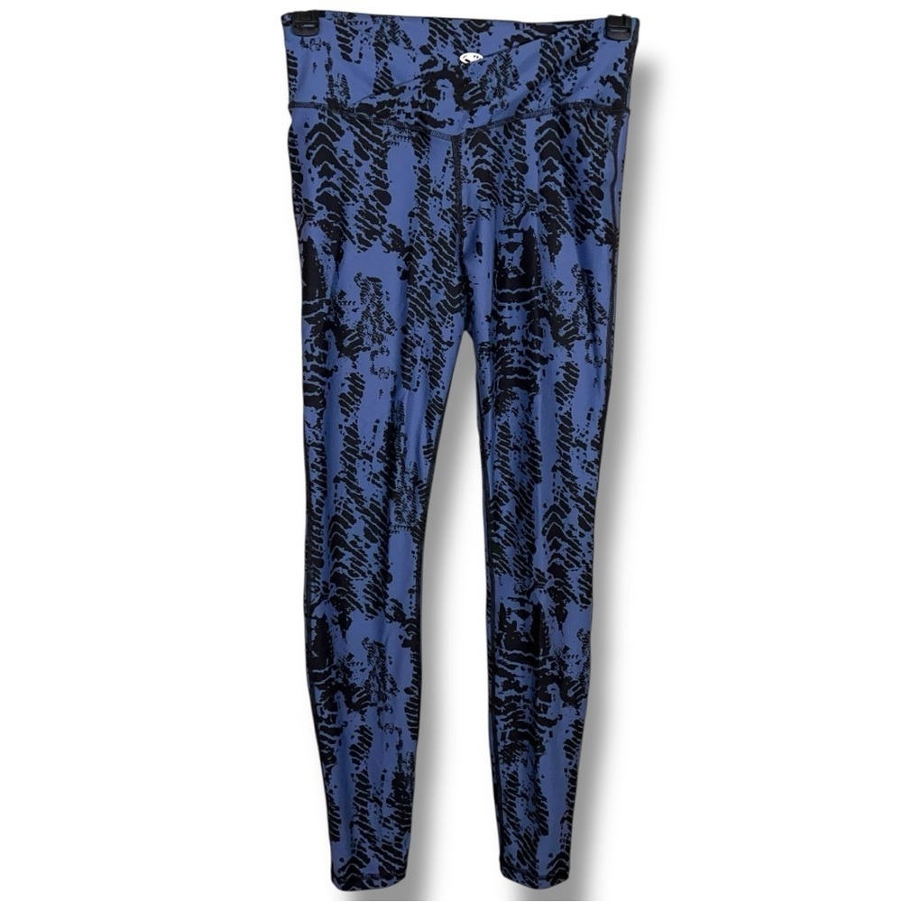 Medium Athletic Works Periwinkle Blue And Black Print Activewear Leggings